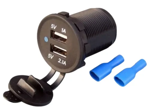 Ładowarka samochodowa do montażu 2X USB 12V i 24V_1