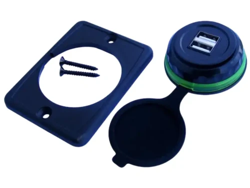 Ładowarka USB samochodowa montażowa zielona_1