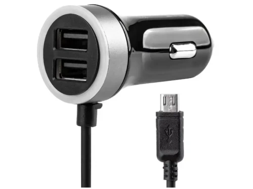Ładowarka samochodowa USB z kablem microUSB_1