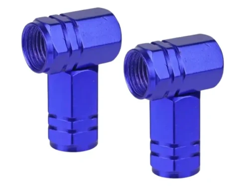 Ozdobne nakrętki na wentyle 4 sztuki niebieskie_1