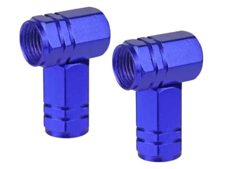 Ozdobne nakrętki na wentyle 4 sztuki niebieskie_1