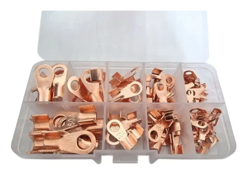 Końcówki kablowe oczkowe - zestaw 80 sztuk