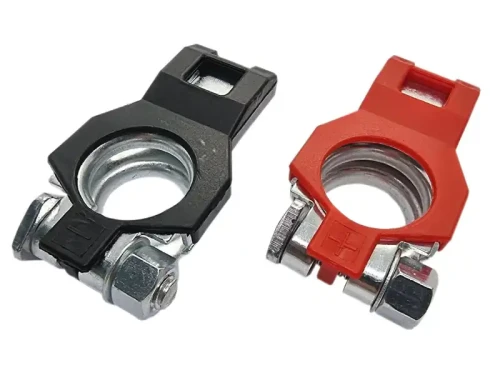 Klemy do akumulatora z osłonami - komplet