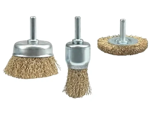 Zestaw szczotek drucianych z trzpieniem 3 sztuki