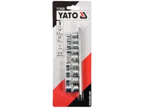 Nasadki torx 1/4" 3/" YATO zestaw 9 szt.