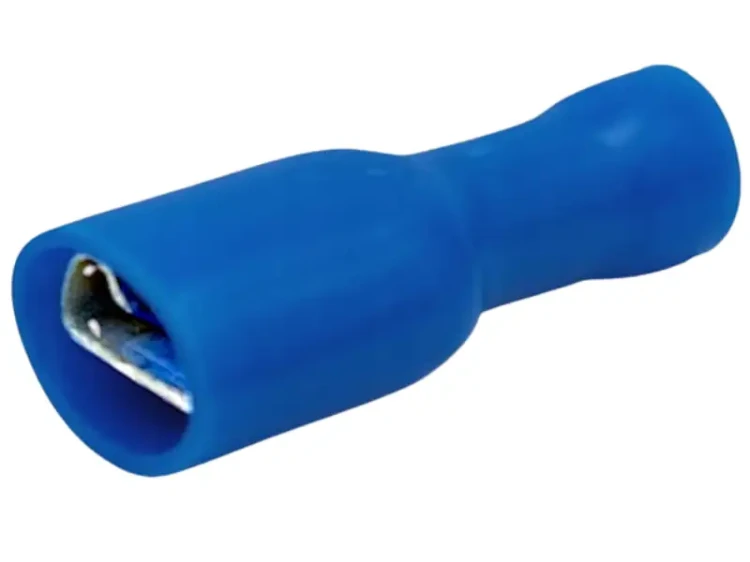 Konektor żeński izolowany 6,3 niebieski 100 sztuk