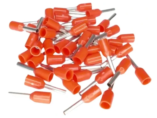 Końcówki do kabli elektrycznych czerwone 0,5mm 100 szt.