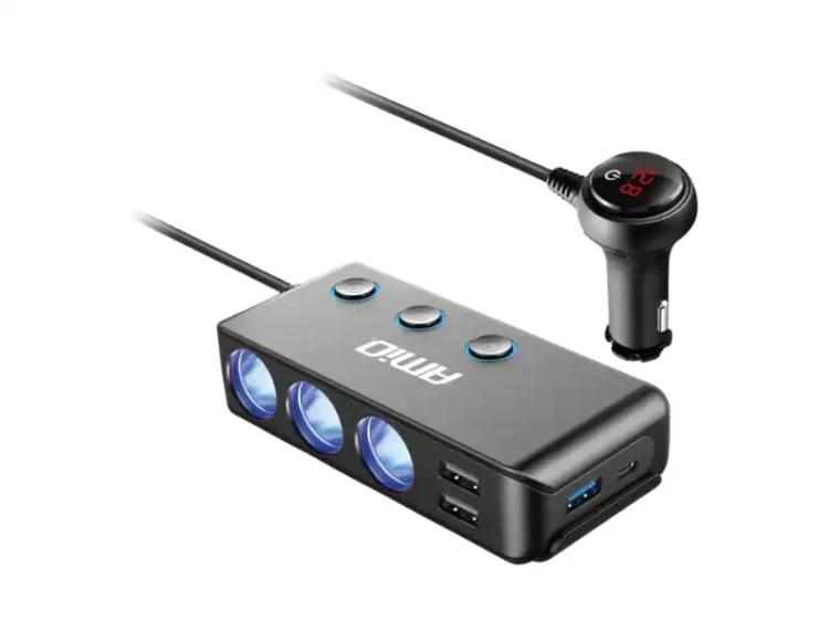 Rozgałęziacz zapalniczki z woltomierzem 12V i 24V