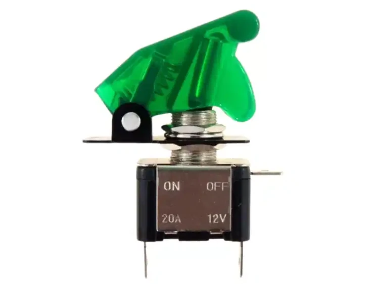 Przełącznik dźwigniowy TOP-GUN 12V 25A zielony