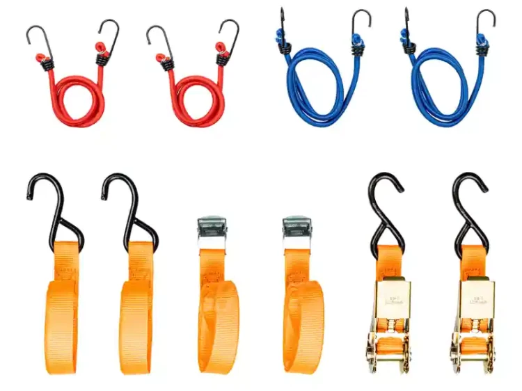 Zestaw pasów transportowych i linek elastycznych