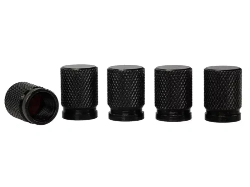 Nakrętki na wentyle czarne - 5 sztuk