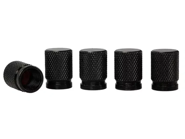 Nakrętki na wentyle czarne - 5 sztuk