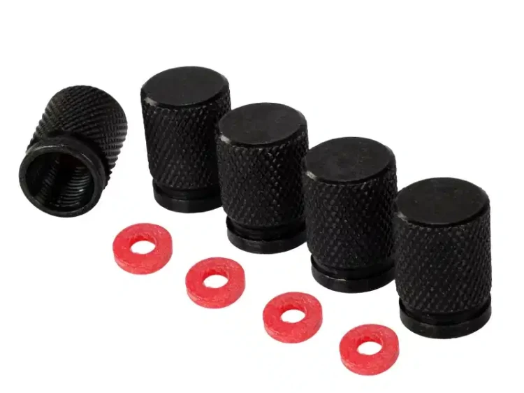 Nakrętki na wentyle czarne - 5 sztuk - 1