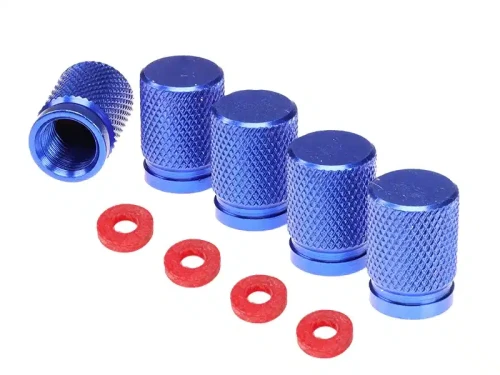 Nakrętki na wentyle niebieskie - 5 sztuk - 1