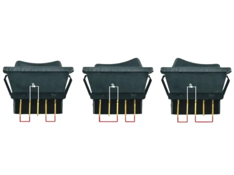 Przełącznik do szyb z logo 12V 20A - schemat