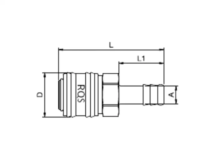 Szybkozłączka pneumatyczna na wąż 6 typ 26 wymiary