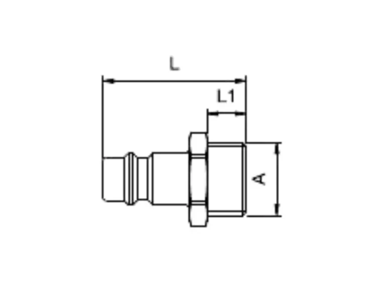 Wtyk do szybkozłączki 1/2 GZ wymiary