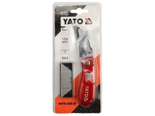 Nożyk do kartonów z zapasowymi ostrzami YATO