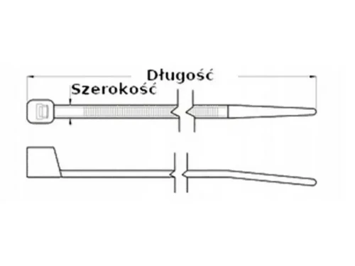 Opaska plastikowa czarna 100mm x 2,5mm wymiary