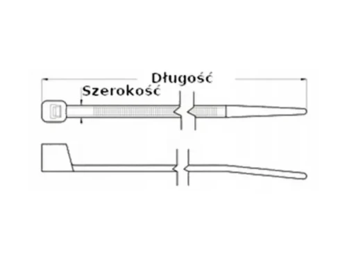 Opaska kablowa trytytka czarna 300x7,6 100szt. wymiary