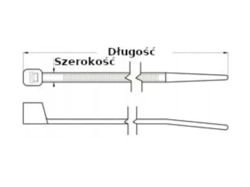 Opaski kablowe białe 250x4,8 wymiary