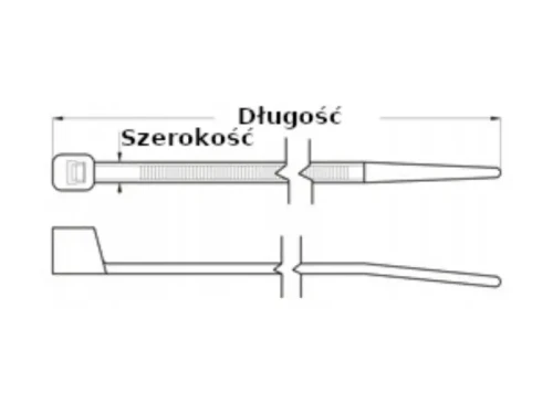 Opaska kablowa trytytka biała 300x4,8 100szt. wymiary